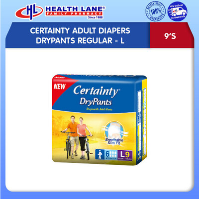 CERTAINTY LAMPIN DEWASAS DRYPANTS REGULAR- L (9'S)